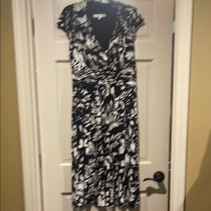 Chic Black and White Wrap Dress